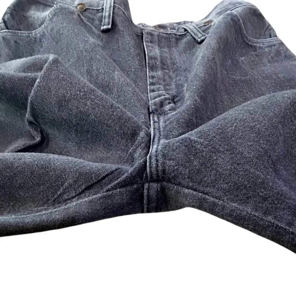 Vintage 90s Wrangler Jeans Black Faded Denim USA Made Cowboy Cut Mens 29x32 EUC